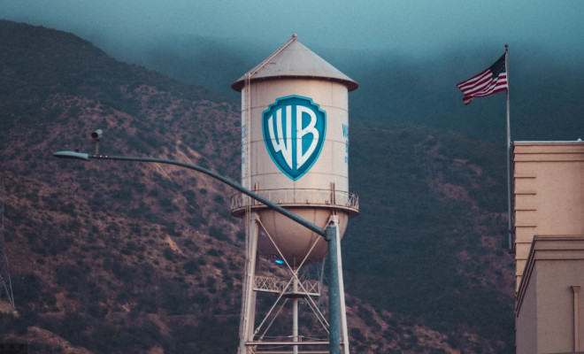 Warner Bros logo on a water tower