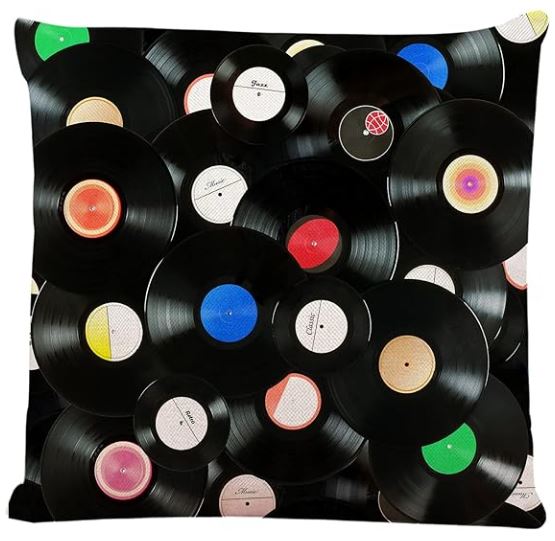 cushion cover with vinyl records design