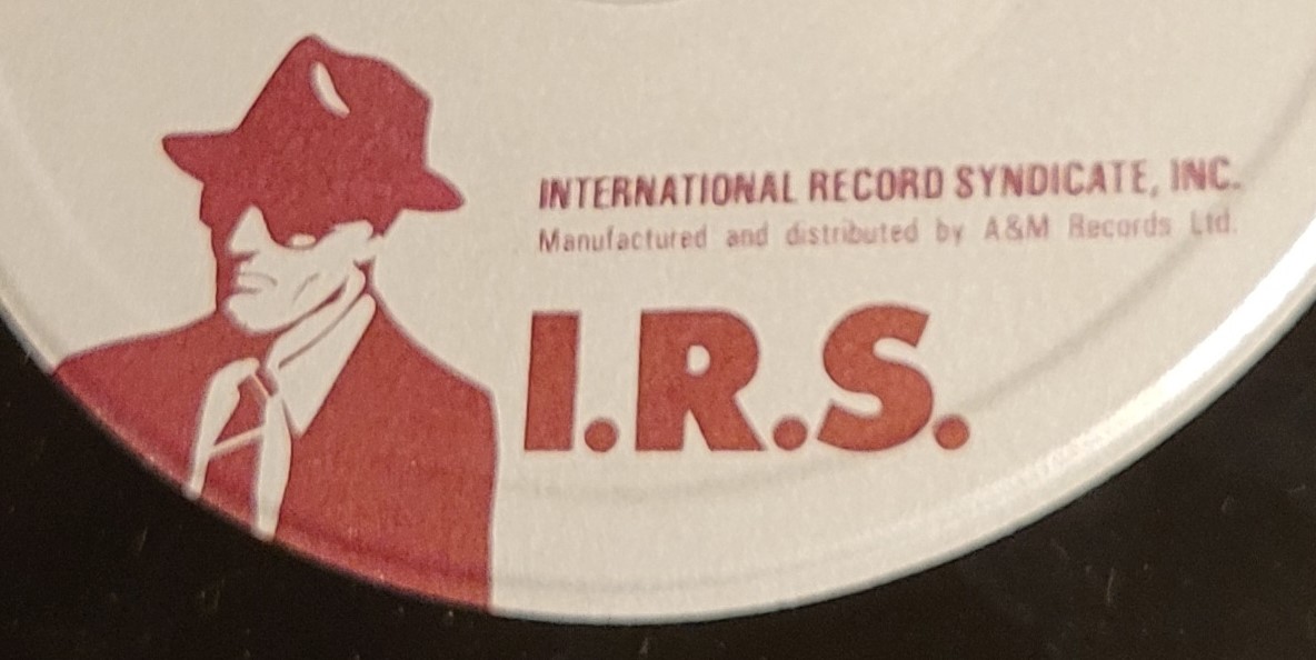 The I.R.S. Records logo designed by Carl Grasso